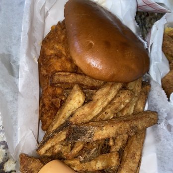 Chick N' Friends - Signature Hot N' Spicy Fried Chicken Breast Tossed in Hot & Spicy Sauce Sandwich. Yumm - Soul Food Near Me - Columbia, Maryland