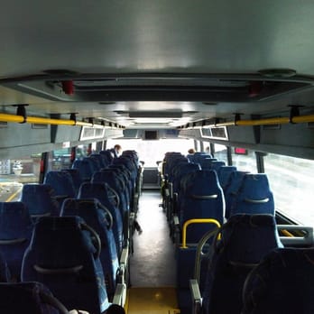 Megabus - top level of the double-decker bus, view from the rear - Buses Near Me