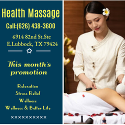 Health Massage - A traditional Swedish massage utilizing a system of techniques specially created to relax muscles by applying strokes and pre...