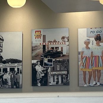Nation's Giant Hamburgers - Memorabilia on the wall, photos of the old nations and the employees - Burgers Near Me - Castro Valley, California
