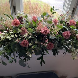 Florence Village Flower & Gift Shop - A gorgeous arrangement made for a fireplace mantel at my son's rehearsal dinner.  Mary does magic.
