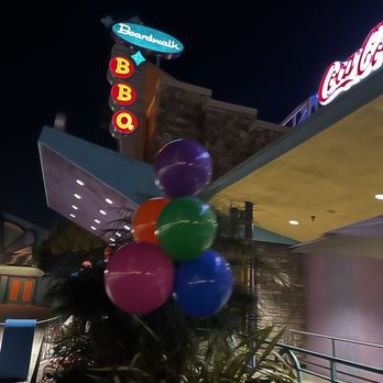 Boardwalk BBQ - BBQ sign and entryway behind - New American Near Me - Buena Park, California Boardwalk BBQ - BBQ sign and entryway behind - New American Near Me - Buena Park, California