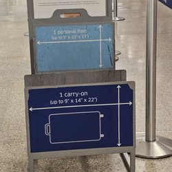 United Airlines - Check your carryon size.