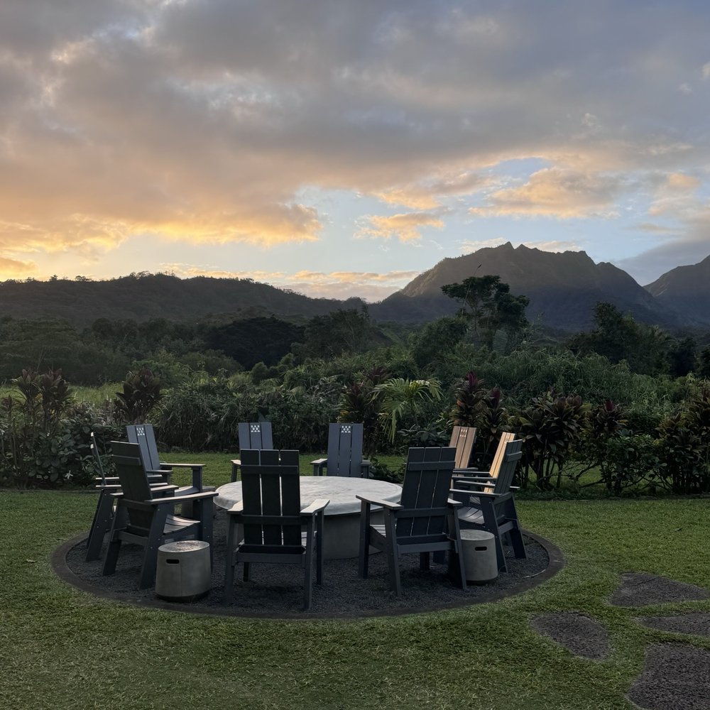 Ama - I was in the area the following day and wanted to capture the sunrise with the mountains. This a seating area/ bonfire in the evening. - Cocktail Bars Near Me - Hanalei, Hawaii Ama - I was in the area the following day and wanted to capture the sunrise with the mountains. This a seating area/ bonfire in the evening. - Cocktail Bars Near Me - Hanalei, Hawaii