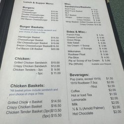 W's Diner - Menu 1/17/2026