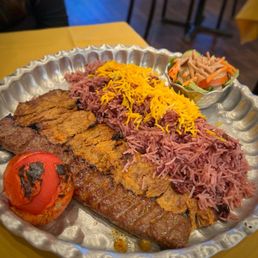 Beef Soltani Kabob
