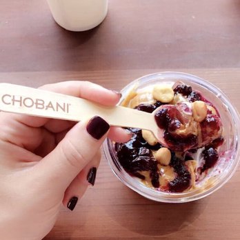 Chobani - Peanut butter and jelly bowl with Concord grapes and peanuts on top, so good - Coffee & Tea Near Me - New York, New York