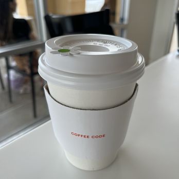 Coffee Code Espresso Bar - Regular Hot Spanish Latte with Oat Milk, less sweet - Coffee & Tea Near Me - Fullerton, California