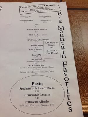 Menu photo 8 Big Mountain Pizza Oakridge, OR