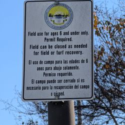 Independence Park - Sign regarding field use