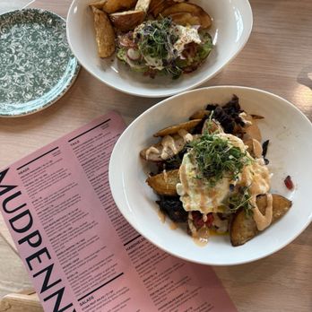 Mudpenny - Home Fry Hash and Fire Toast! So good! - Breakfast & Brunch Near Me - Rockford, Michigan