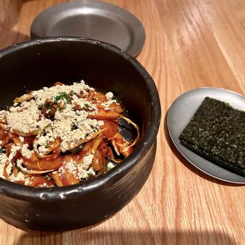 Moono - Hoe Muchim + Kim  (Bakka salmon, Gochujang sauce, Soy bean powder) - Korean Near Me - New York, New York
