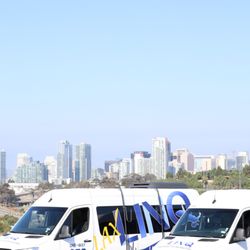LAX Linq - Surfboard rack on lax shuttle