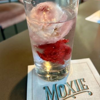 Moxie Steak House - Napa cocktail with rose ice cubes - Steakhouses Near Me - Alameda, California Moxie Steak House - Napa cocktail with rose ice cubes - Steakhouses Near Me - Alameda, California