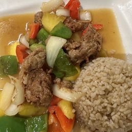 Faux spare ribs in a sweet and sour sauce