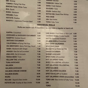 Marumi - Menu - Sushi Bars Near Me - New York, New York