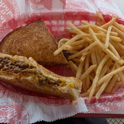 The Frisco Melt wasn't really that exciting. The fries tasted good but would be better if they were larger, like McD's.