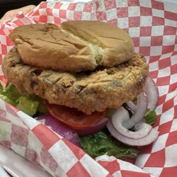 Acadiana Jeaux's - Deep fried burger. Not just a gimmick, it's GOOD!
