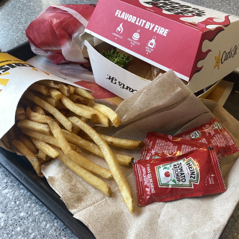 Carl's Jr - a tray of fries and a bag of chips - Fast Food Near Me - Lake Forest, California Carl's Jr - a tray of fries and a bag of chips - Fast Food Near Me - Lake Forest, California