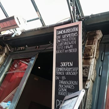 Aux Pays Bas - Entry and panels with listed food - Diners Near Me - Maastricht, LI