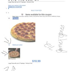 Domino's Pizza - This is the coupon I attempted to use.