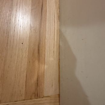 Wright's Carpet and Flooring - really crappy refinishing job Every corner was omitted - Carpeting Near Me - Swannanoa, North Carolina