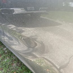 Spots left from wash