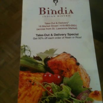 Bindia Indian Bistro - Their take out menu - Indian Near Me - Toronto, Ontario Bindia Indian Bistro - Their take out menu - Indian Near Me - Toronto, Ontario