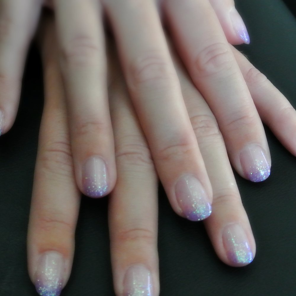 Delightful Nails - Purple ombre with glitter gel manicure - Nail Salons Near Me - Chandler, Arizona Delightful Nails - Purple ombre with glitter gel manicure - Nail Salons Near Me - Chandler, Arizona