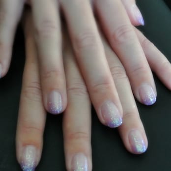Delightful Nails - Purple ombre with glitter gel manicure - Nail Salons Near Me - Chandler, Arizona