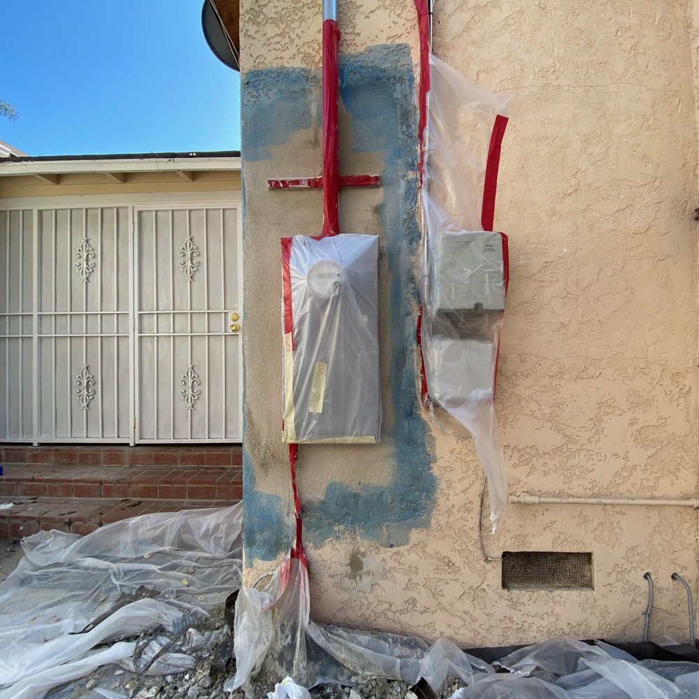 Patchwork's Plastering  & Patching Specialists - Patching in progress - Stucco Services Near Me