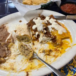 Posados - Chicken tamale delicious.  Beef tamale and cheese enchilada. All very good!