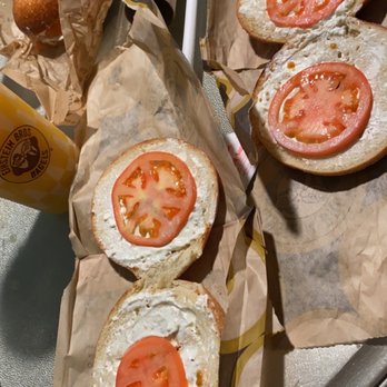 Einstein Bros. Bagels - Bagel with tomato hold the cream cheese apparently - Bagels Near Me - Houston, Texas Einstein Bros. Bagels - Bagel with tomato hold the cream cheese apparently - Bagels Near Me - Houston, Texas