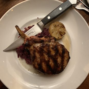 Seasons 52 - Wood-Grilled Dry-Rubbed Pork Chop* Recommended by Andrew (our server) - New American Near Me - Princeton, New Jersey Seasons 52 - Wood-Grilled Dry-Rubbed Pork Chop* Recommended by Andrew (our server) - New American Near Me - Princeton, New Jersey