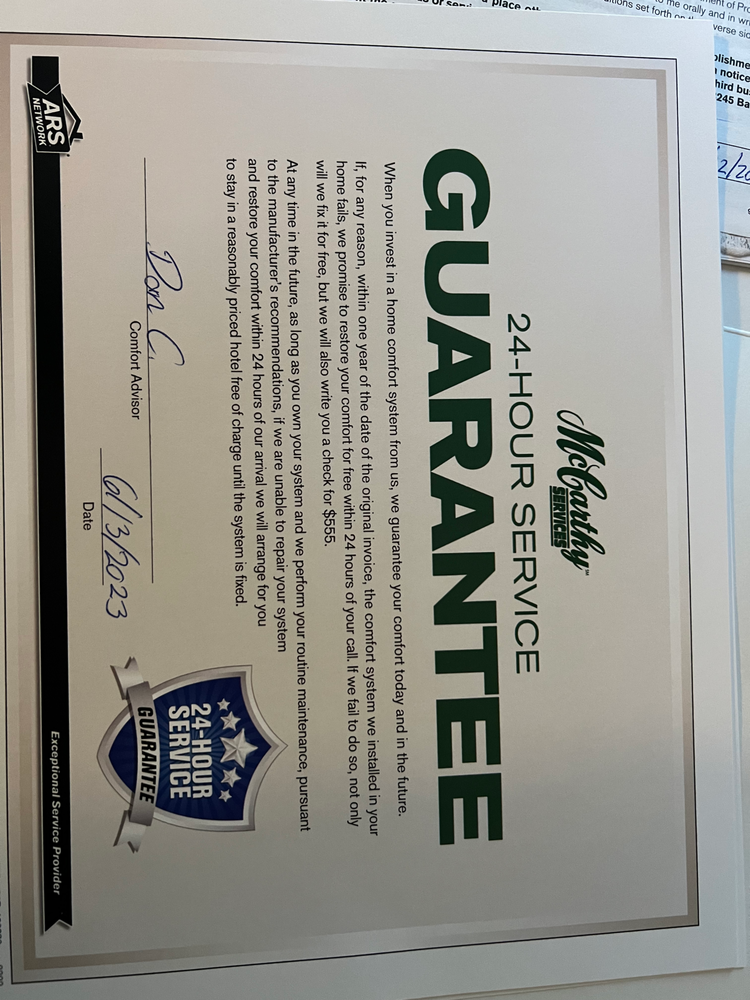 Slide of McCarthy Services