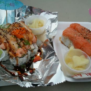 Rolling Sushi Van - Baked lobster and salmon california rolls - Sushi Bars Near Me