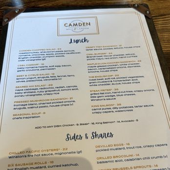 Camden Spit & Larder - Lunch menu - Brasseries Near Me - Sacramento, California Camden Spit & Larder - Lunch menu - Brasseries Near Me - Sacramento, California