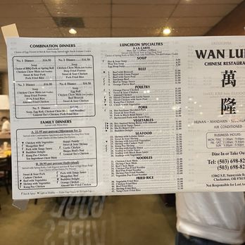 Wan Lung Chinese - Menu - Chinese Near Me - Clackamas, Oregon Wan Lung Chinese - Menu - Chinese Near Me - Clackamas, Oregon