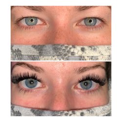 Lashin' Out - Before and after volume lash set