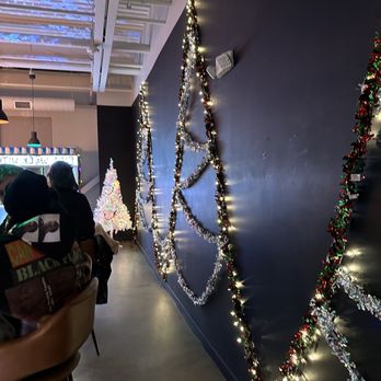 Black Lodge - Behind the bar holiday decor - Coffee & Tea Near Me - Richmond, Virginia