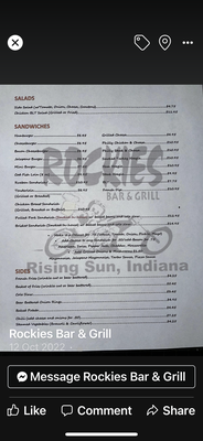 Menu photo 5 Rockies Bar and Grill Rising Sun, IN Menu photo 5 Rockies Bar and Grill Rising Sun, IN
