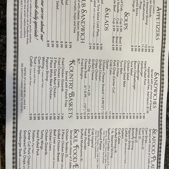Kendall’s Kountry Kitchen - Menu - Seafood Near Me - Onley, Virginia
