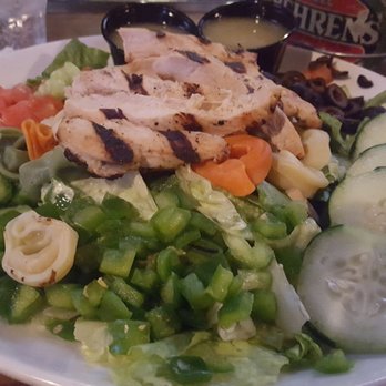 Louie's Trophy House - THIS salad, tortalini salad with their home made Italian garlic dressing and grilled chicken, is excellent!! - American Near Me - Kalamazoo, Michigan