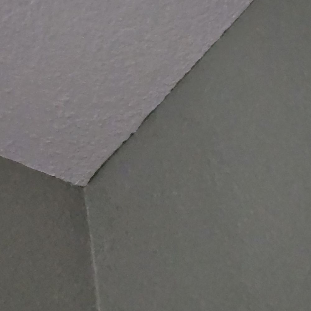 Painter Bros - More sloppy trim work transferred onto the ceiling. - Painters Near Me