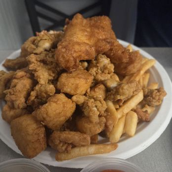 Sir Cricket's Fish & Chips - Fisherman's Platter - Large - Seafood Near Me - Orleans, Massachusetts Sir Cricket's Fish & Chips - Fisherman's Platter - Large - Seafood Near Me - Orleans, Massachusetts