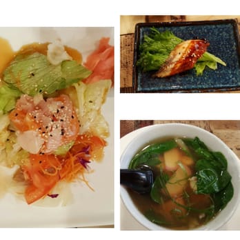 Fujiyama - Incredible food! Seafood salad, seafood soup, unagi sashimi. Not pictured was the AMAZING miso eggplant .. - Japanese Near Me - Salinas, California