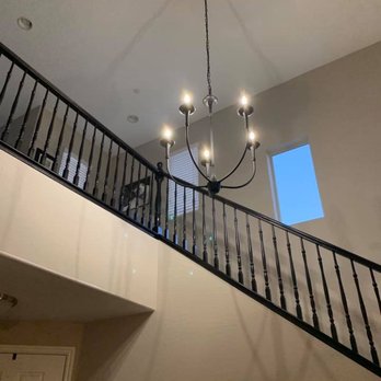 Harlees Electric - High ceiling chandelier installation. - Electricians Near Me Harlees Electric - High ceiling chandelier installation. - Electricians Near Me