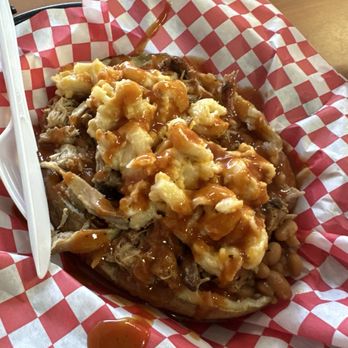 Way 2 Baked - Loaded Baked Potato with baked beans mac-n-cheese, - American Near Me - Cornelia, Georgia