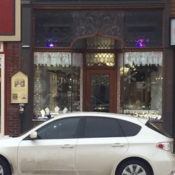 Town's Jewellers - Beautiful antique leaded glass storefront. Sorry about the car.