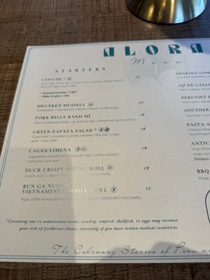 Menu photo 1 Alora Houston, TX